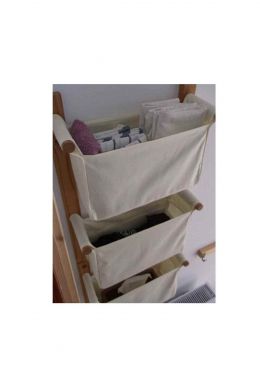 Raft organizator pentru baie, Towel Homs, lemn/textil