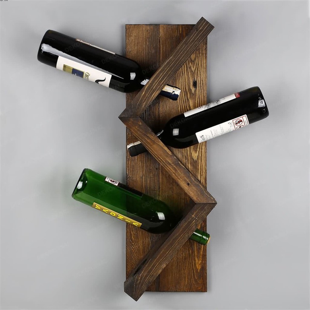Stand sticle vin din lemn, Homs Bar, Natur, 30 x 15 x 10 cm