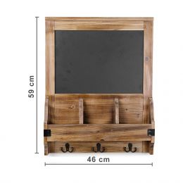 Cuier cu tabla de scris, lemn , Cara Homs, natur/negru, 59 x 46 cm