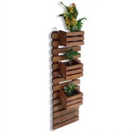 Raft de perete/jardiniera, Wooden Homs, 100x30x15 cm lemn natur