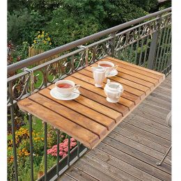 Masa pentru balcon, Paris Homs, natur, 40 x 60 x 2 cm, lemn/metal