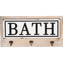 Cuier pentru prosoape cu 3 agatatori Bath Homs 35 x 25 cm, maro rustik