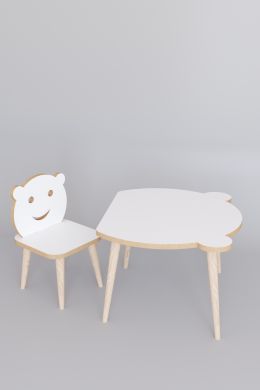 Set masa+ 1 scaun pentru copii Panda Homs,Alb
