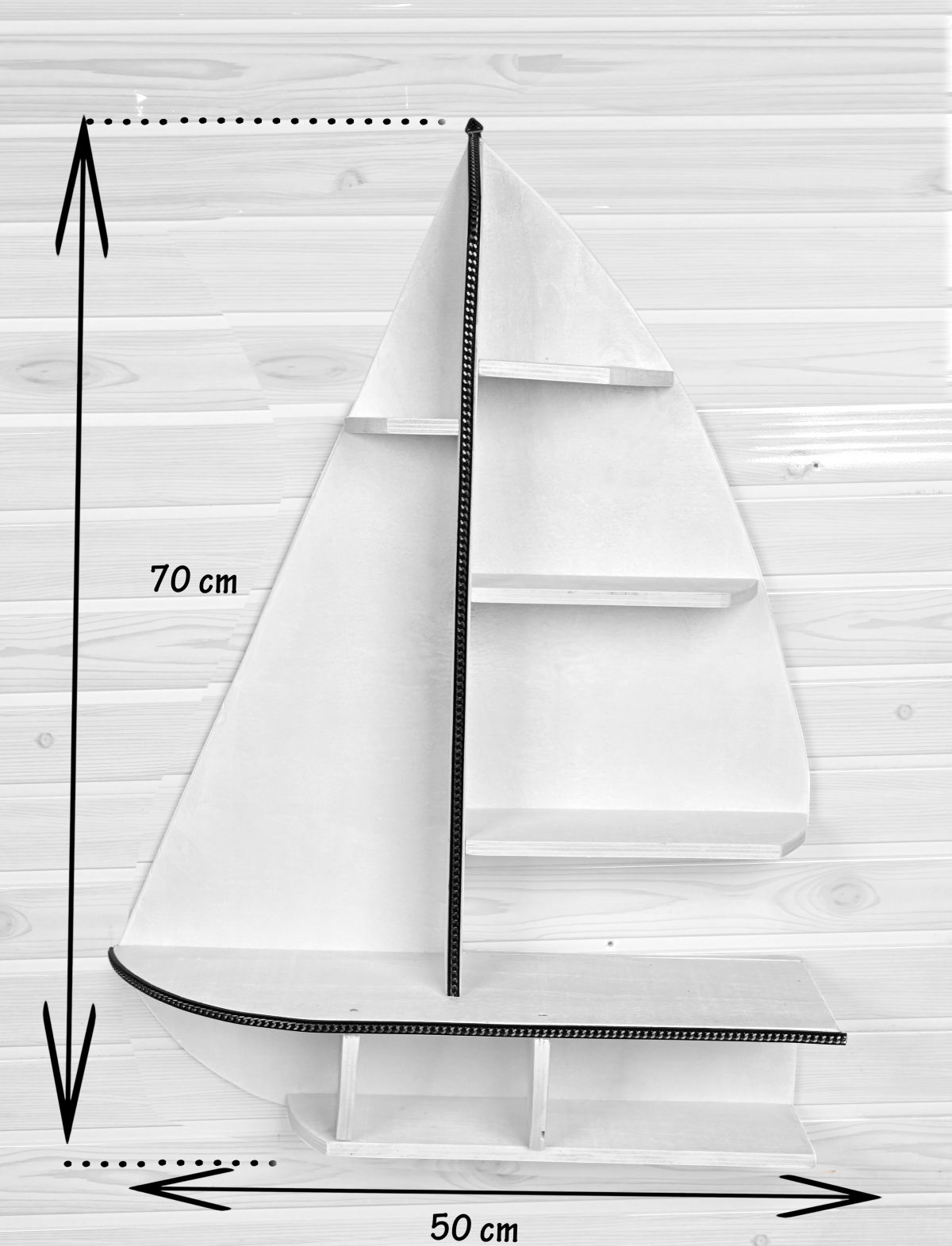 Raft de perete Sailor Homs 72 X 52 X 18, lemn stratificat alb