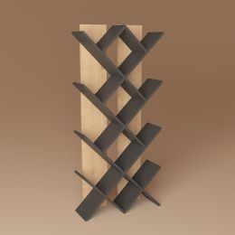 Raft carti Nora Homs stejar-gri 69 x 22 x 150 cm