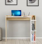 Birou laptop cu rafturi Ruby Homs stejar-alb 90.6 x 46.8 x 75 cm