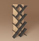 Raft carti Nora Homs stejar-gri 69 x 22 x 150 cm