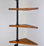 Raft cu 3 polite colt stil industrial din lemn-metal Homs 75 X 30 X 42 cm