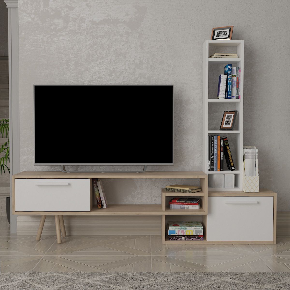 comoda TV cu biblioteca Ziva Homs